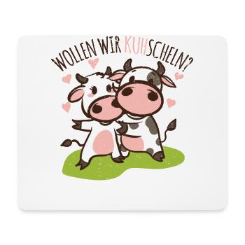 Les vaches adorent se faire des câlins - Tapis de souris (format paysage) - blanc - Devant