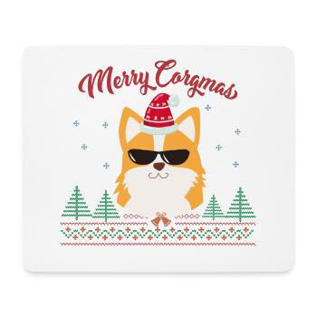 Corgi Weihnachten, Ugly Corgi Weihnachten, - Tapis de souris (format paysage) - blanc - Devant