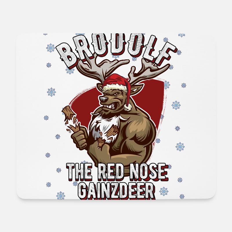 Brodolf Gainzdeer Weihnachten Bodybuilding Fitness - Mousepad (Querformat) - Weiß