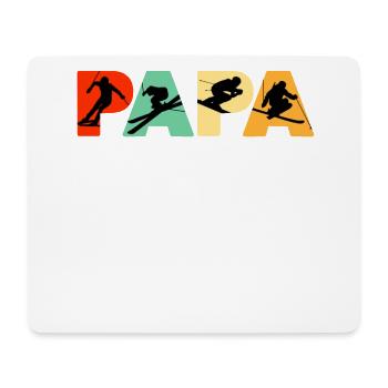 Skier Dad Shirt, Funny Papa Skiing Father Retro - Mouse Pad (horizontal) - white - Front