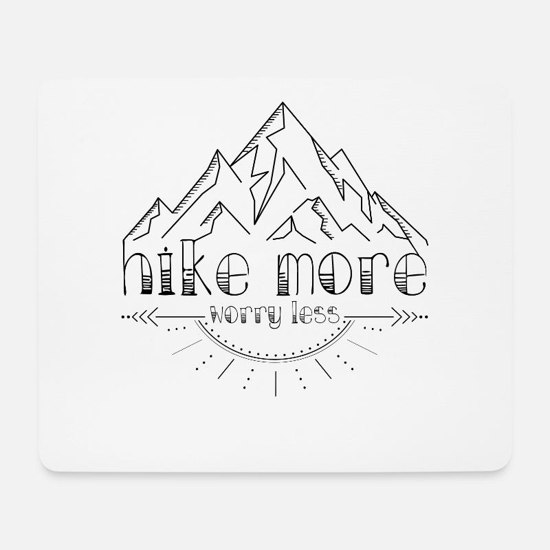 Hike More worry less - Mousepad (Querformat) - Weiß