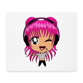 Anime, gaming, game, play, music, emotes, girl - Mouse Pad (horizontal) - white - Front