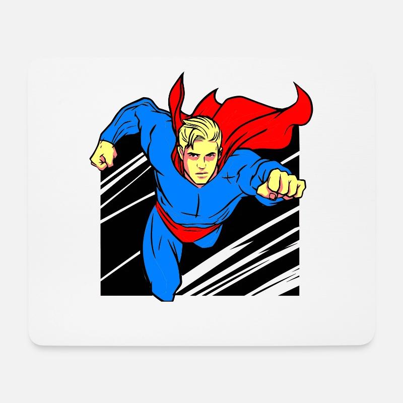 Superheld - Mousepad (Querformat) - Weiß