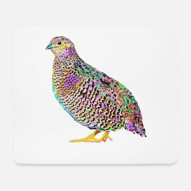 Splash Wachtel - Mousepad (Querformat) - Weiß