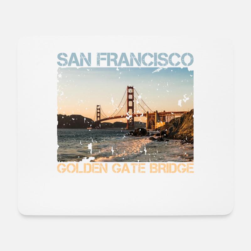 San Francisco - Tapis de souris (format paysage) - blanc
