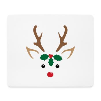 Joli visage de renne - Tapis de souris (format paysage) - blanc - Devant