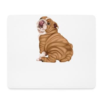 Englische Bulldogge - Mousepad (Querformat) - Weiß - Vorne