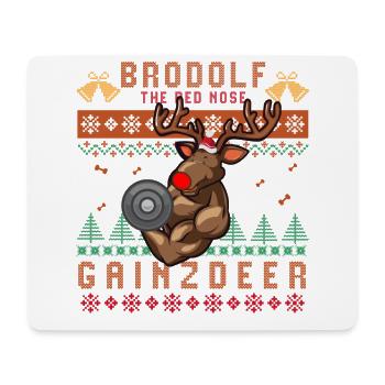 Christmas Gym, Christmas Gym ugly gym, Gainzdeer - Tapis de souris (format paysage) - blanc - Devant