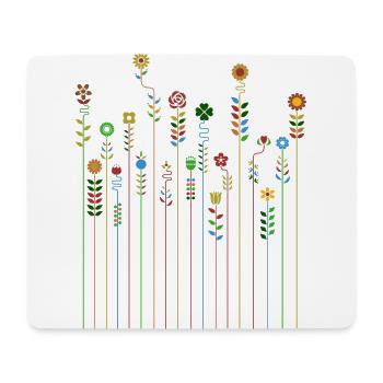 Süßes Retro Blumen Vintage Farben Muster Blume - Mousepad (Querformat) - Weiß - Vorne