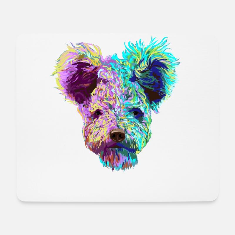 Splash Pumi Hund - Mousepad (Querformat) - Weiß