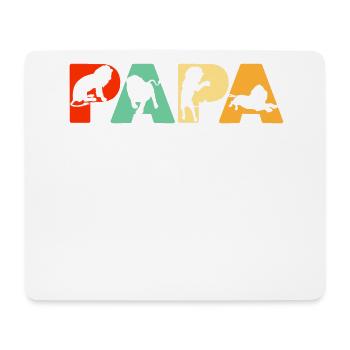 Retro Lion Dad Shirt, Funny Papa Lion Father Gift - Mouse Pad (horizontal) - white - Front