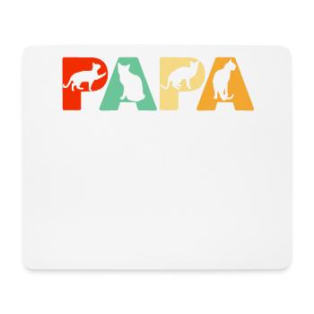 Retro Cat Dad Shirt, Funny Papa Cat Father Gift - Mouse Pad (horizontal) - white - Front