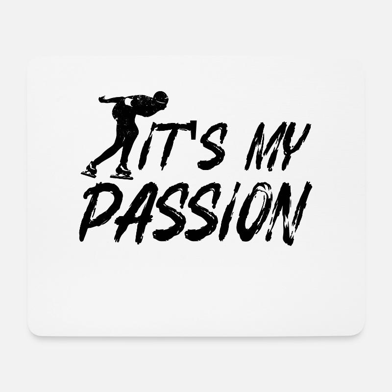 Eisschnellläufer - Mousepad (Querformat) - Weiß