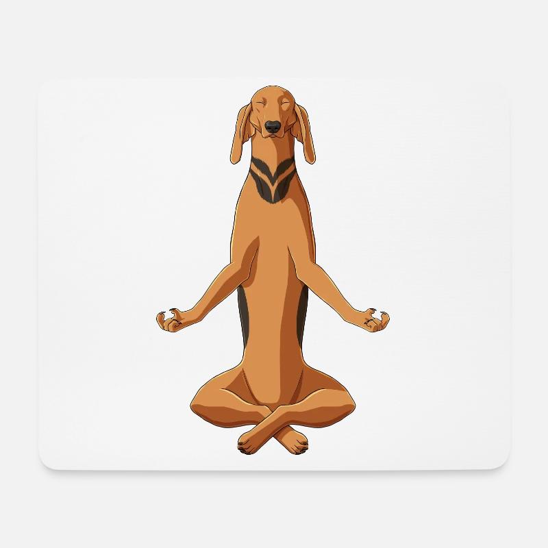 Meditierender Segugio Italiano Hund - Mousepad (Querformat) - Weiß
