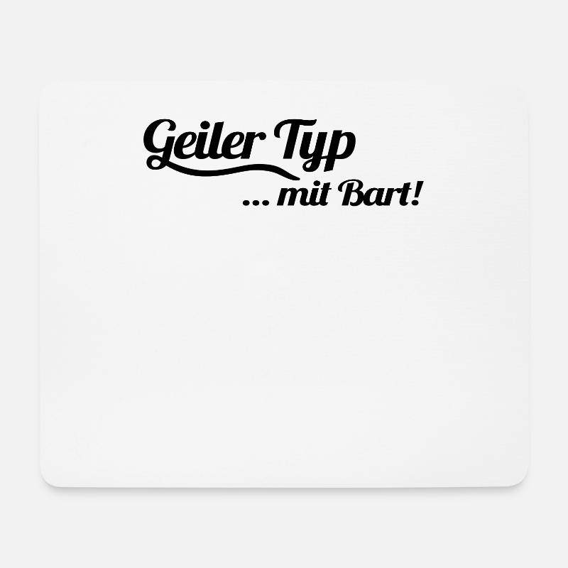 Geiler Typ Mit Bart - #geilertypmitbart Vintage - Mousepad (Querformat) - Weiß
