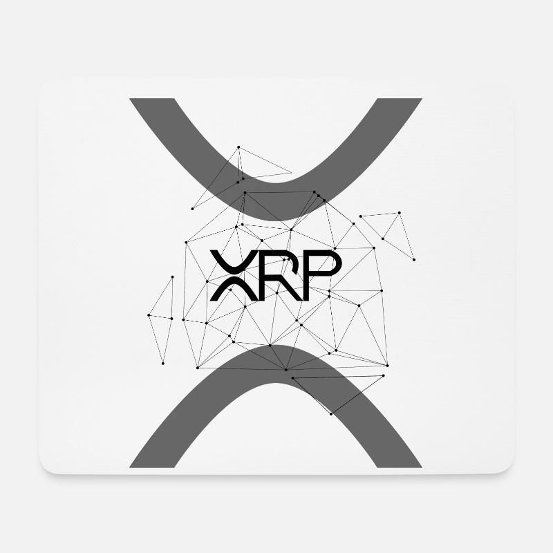 Ripple XRP Kryptowährung HODL Ripple Logo Vernetzt - Mousepad (Querformat) - Weiß