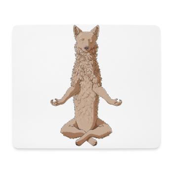 Chien Mudi méditant - Tapis de souris (format paysage) - blanc - Devant