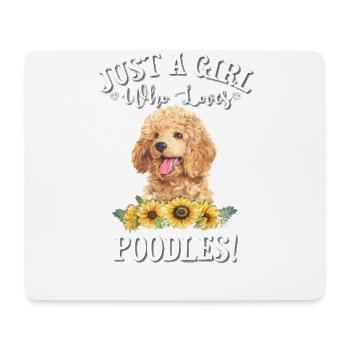Pudel - Mousepad (Querformat) - Weiß - Vorne
