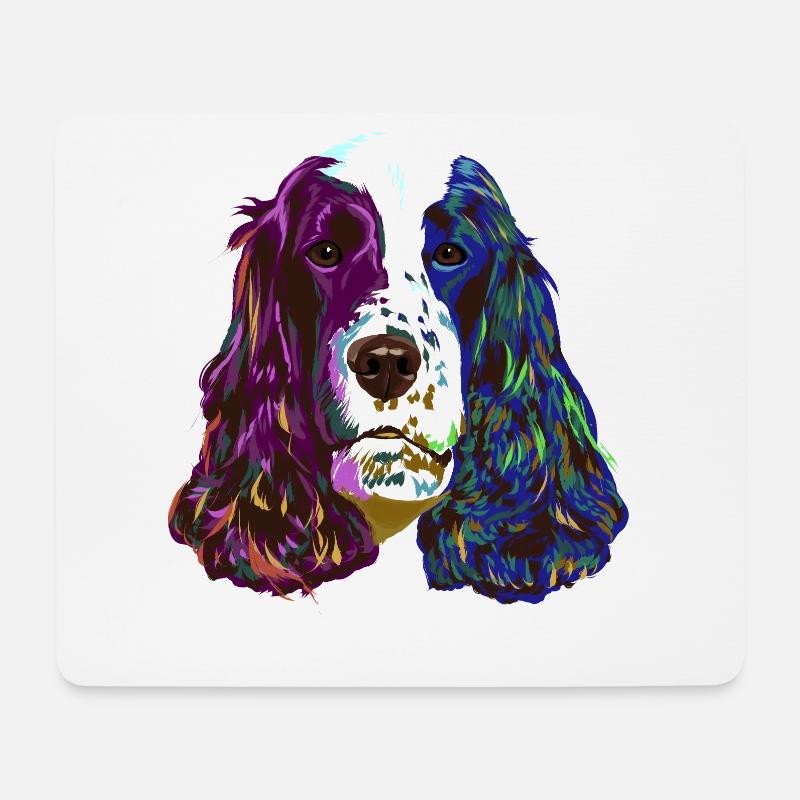 Splash English Cocker Spaniel Hund - Mousepad (Querformat) - Weiß