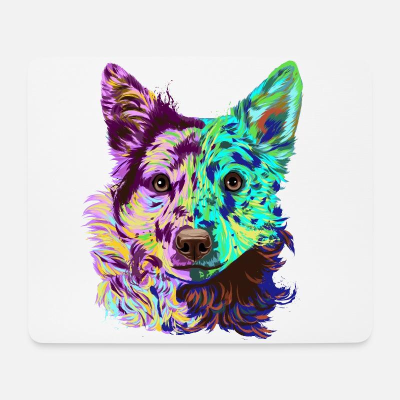 Splash Mudi Dog - Mouse Pad (horizontal) - white