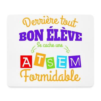 une atsem formidable - idée cadeau atsem - Tapis de souris (format paysage) - blanc - Devant