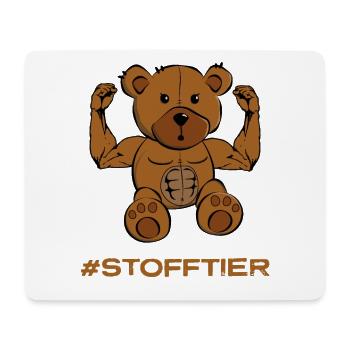 Teddybär auf Anabolika - Mousepad (Querformat) - Weiß - Vorne