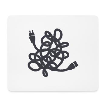 Cordon d'alimentation nœud emmêlé - Tapis de souris (format paysage) - blanc - Devant