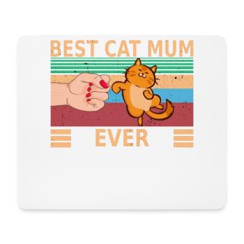 Katzenfreund - Best Cat Mum Ever - Mousepad (Querformat) - Weiß - Vorne