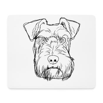 Stroke Schnauzer Dog - Mouse Pad (horizontal) - white - Front
