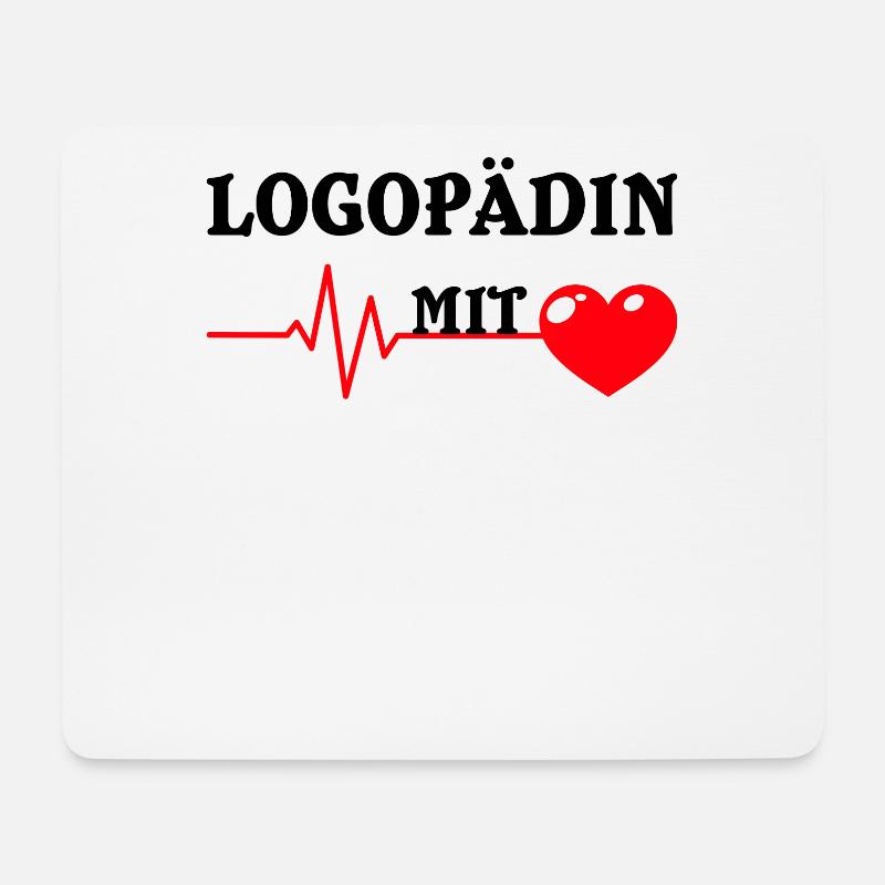 Logopädin mit herz Logopäde Logopädie Pathologe - Mousepad (Querformat) - Weiß