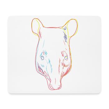 Bunte Tapire Geschenkidee - Mousepad (Querformat) - Weiß - Vorne