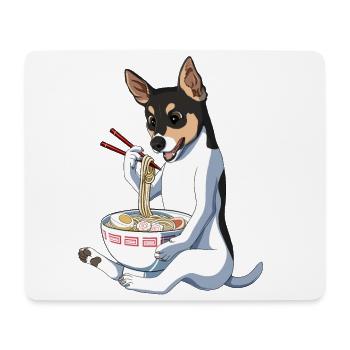 Funny Japanese Kawaii Ramen Rat Terrier Dog - Mouse Pad (horizontal) - white - Front