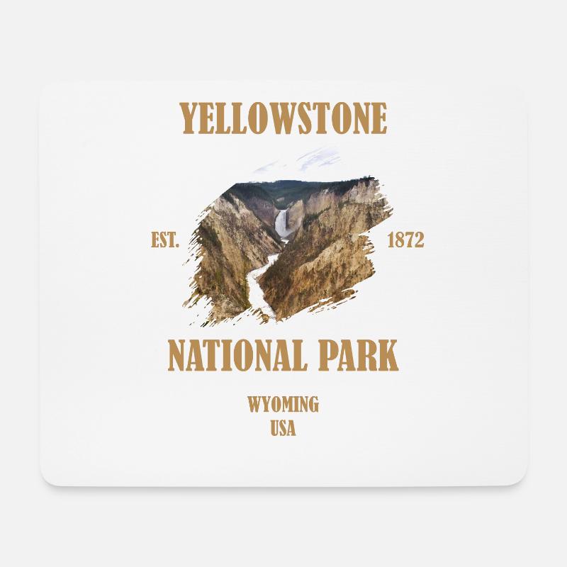 Yellowstone Nationalpark - Mousepad (Querformat) - Weiß