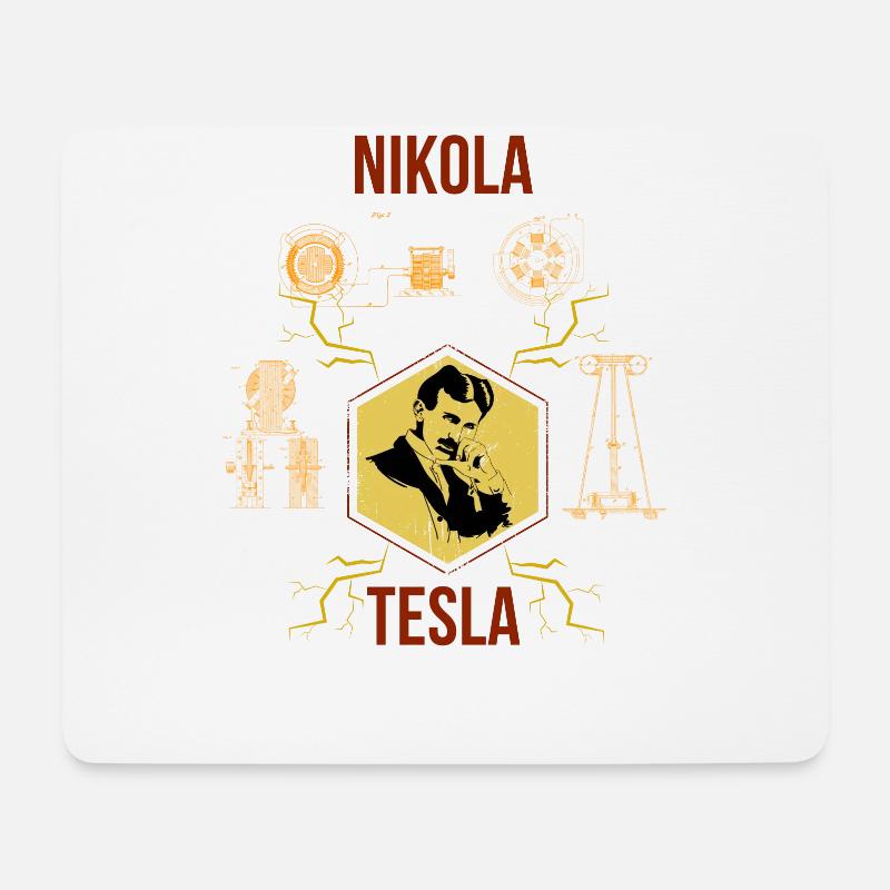 Tesla Nikola, Tesla Nikola Energie, Patent, - Mousepad (Querformat) - Weiß