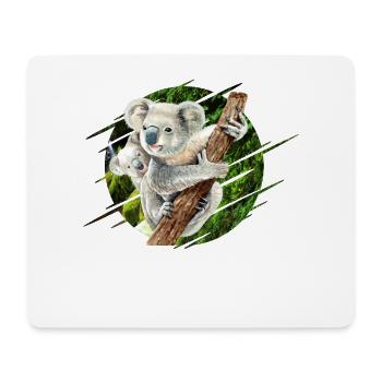 Mama Koala Bear avec bébé - Tapis de souris (format paysage) - blanc - Devant