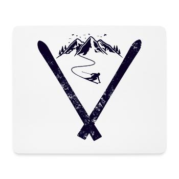 Skier mountains - Mouse Pad (horizontal) - white - Front