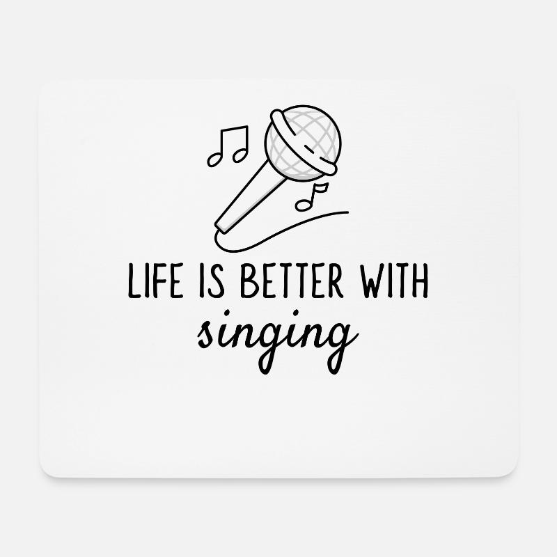 singen Gesang Musiker Musik Hobby Spruch Geschenk - Mousepad (Querformat) - Weiß