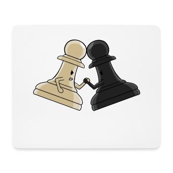 Pièces d’échecs Bras de fer - Tapis de souris (format paysage) - blanc - Devant