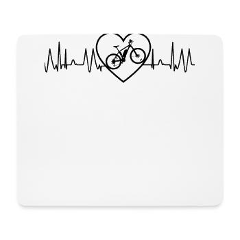 Bike Bike Heart Rate Heart Pulse MTB Retro - Mouse Pad (horizontal) - white - Front