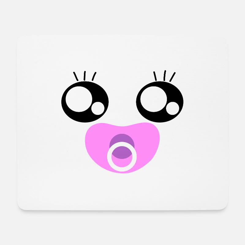 A Super Sweet Facial Expression With A Pacifier - Mouse Pad (horizontal) - white