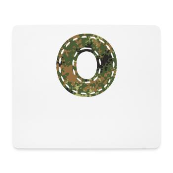 O letter sewn camouflage camouflage patch Bundeswehr - Mouse Pad (horizontal) - white - Front