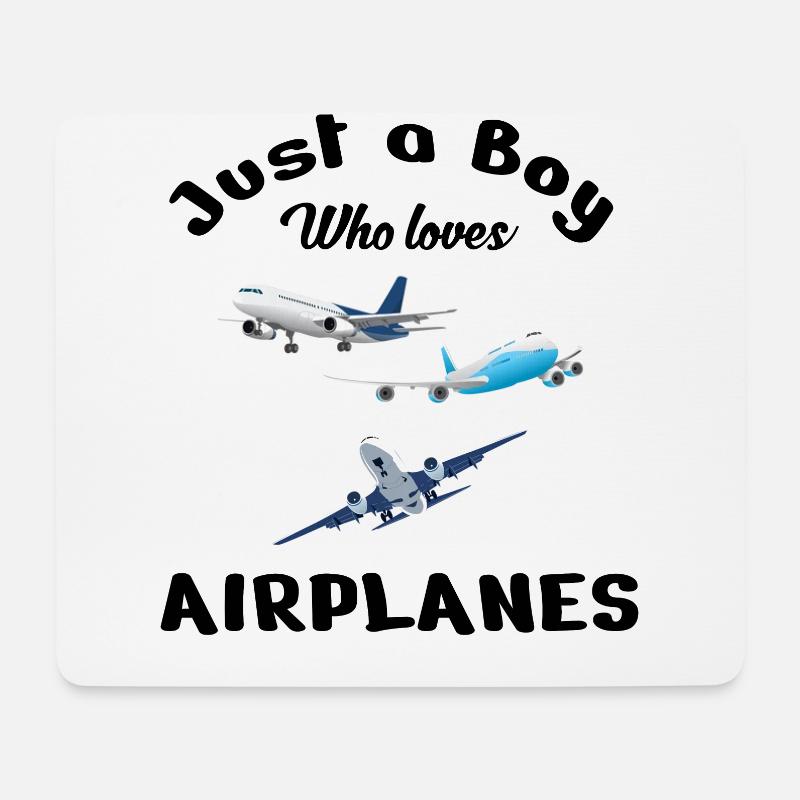 Aviation Airplane Airline Pilot Gift just a boy - Mousepad (Querformat) - Weiß