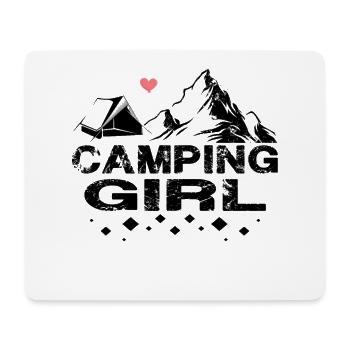 Camping Girl Design - Tapis de souris (format paysage) - blanc - Devant
