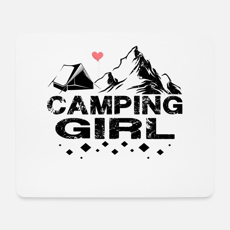Camping Girl Design - Mouse Pad (horizontal) - white