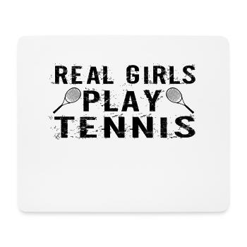 De vraies filles jouent au tennis - Tapis de souris (format paysage) - blanc - Devant