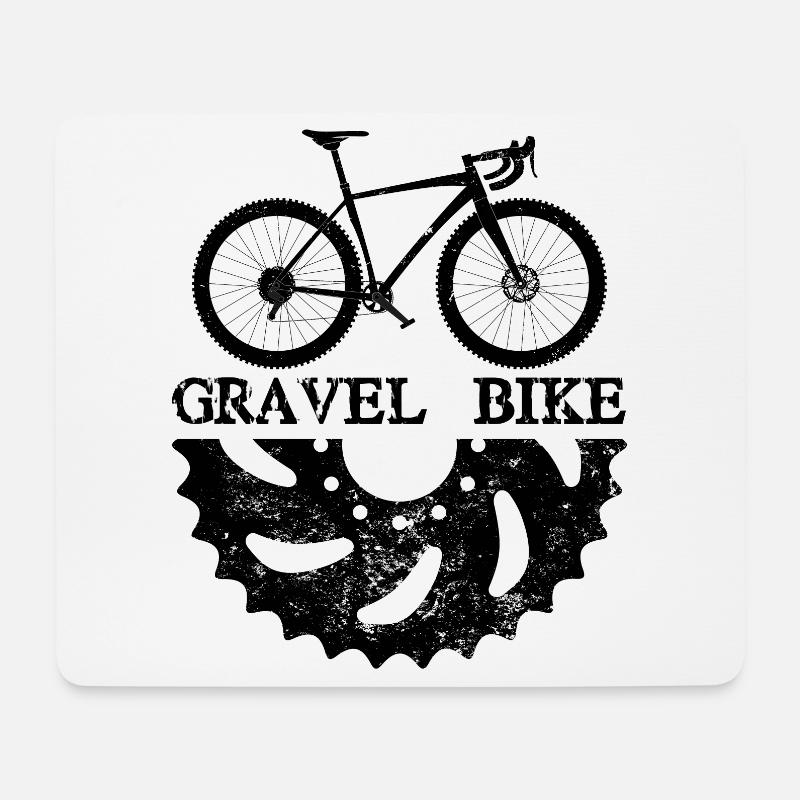 gravel bike Design - Mousepad (Querformat) - Weiß