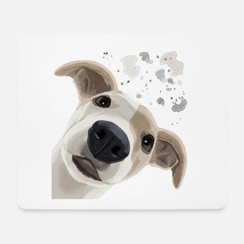 Neugieriger Whippet Hund - Mousepad (Querformat) - Weiß
