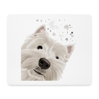 Curious West Highland White Terrier Dog - Mouse Pad (horizontal) - white - Front