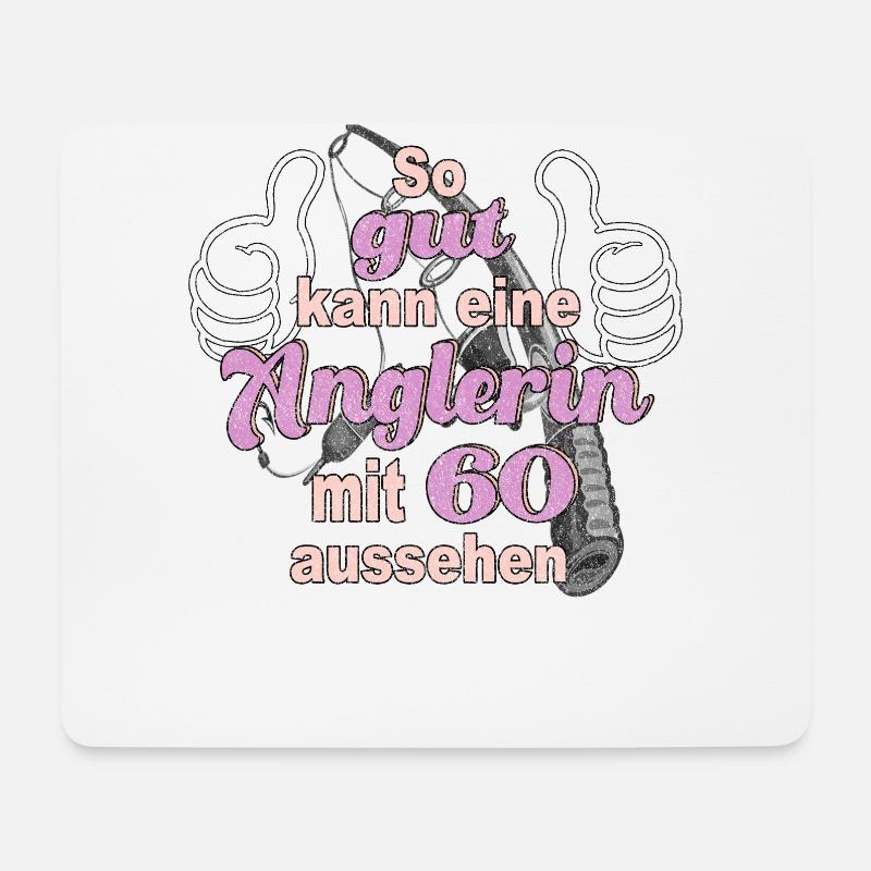 So gut kann ein Anglerin mit 60 aussehen Geschenk - Mousepad (Querformat) - Weiß