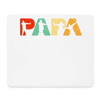 Bogenschütze Papa, Retro Papa Bogenschießen Vater Geschenk - Mousepad (Querformat) - Weiß - Vorne